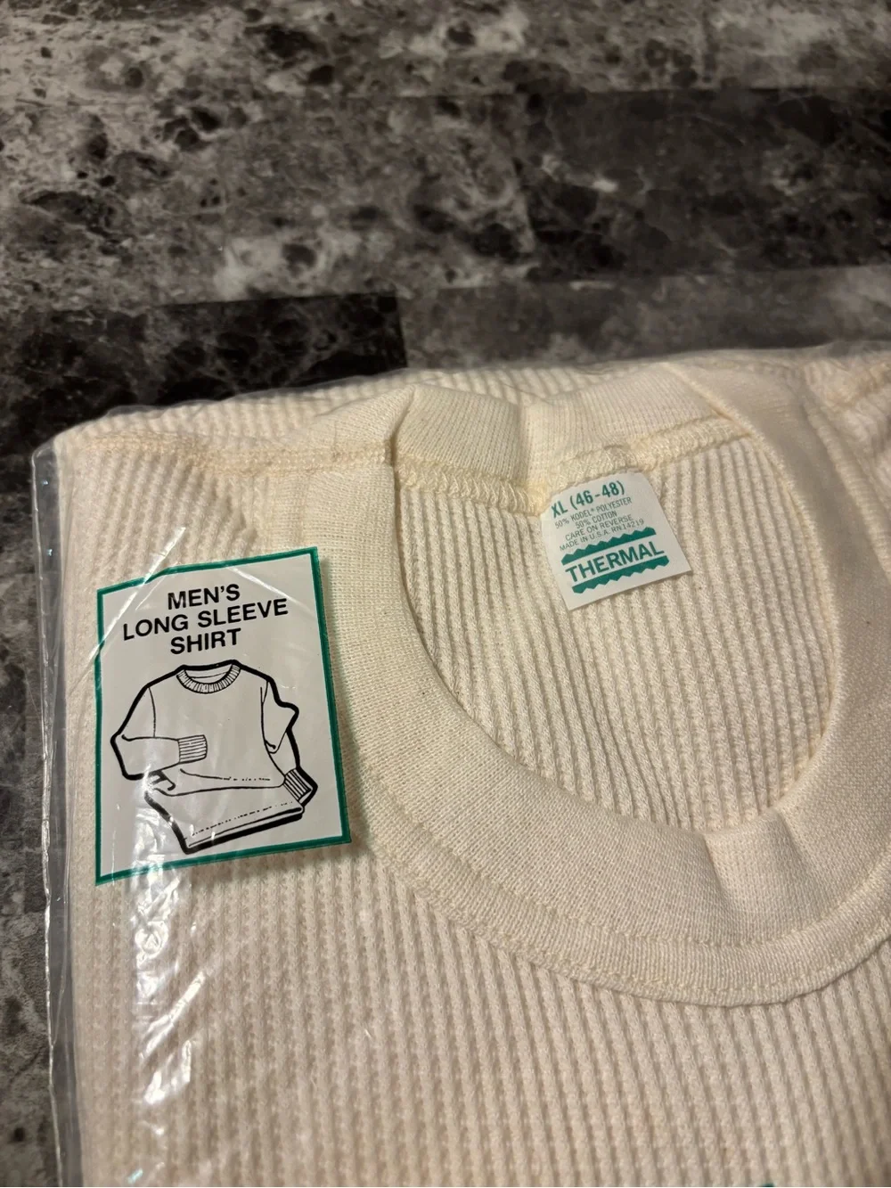 Men's Thermal Long Sleeve Undershirt - Cream